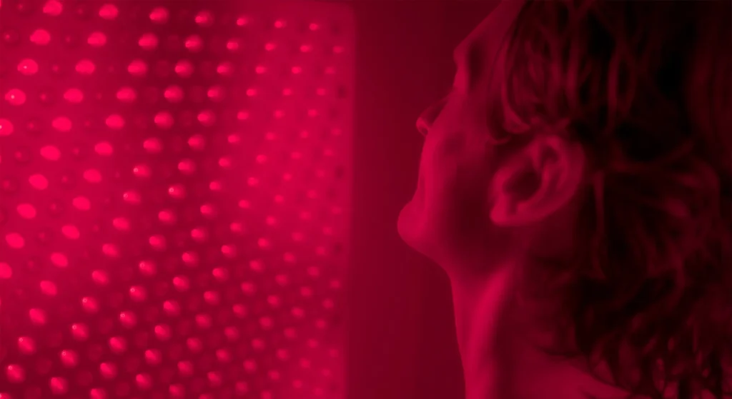 Abstract red light close-up